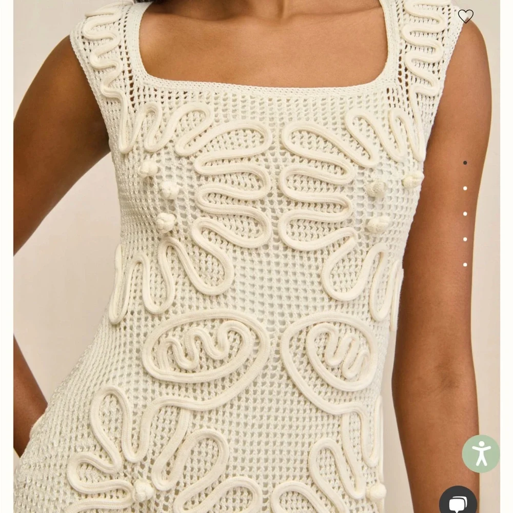 cult gaia Off White Chimi Crochet Knit Mini Dress - Picture 2 of 6